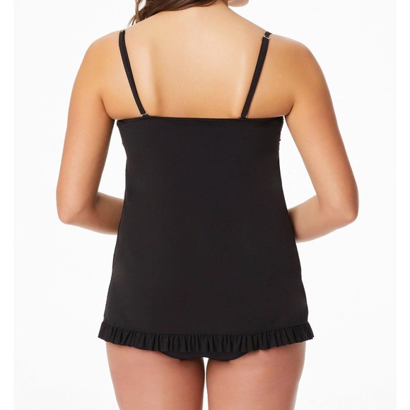 Beyond Control Swim Solid Citizen Ruffled-Trim Tankini Top - Size 6* 1334 - Picture 2 of 2